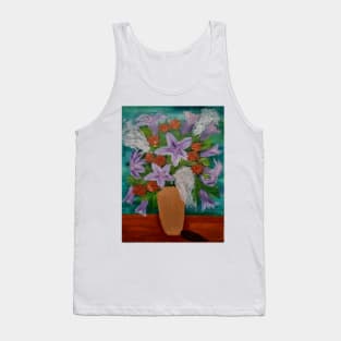 Some mixed flowers in a gold vase Tank Top